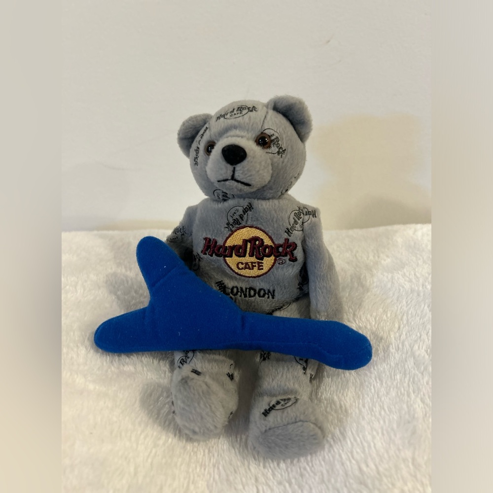 Hard Rock London Cafe Gray and Blue Stuffed Animal Collection